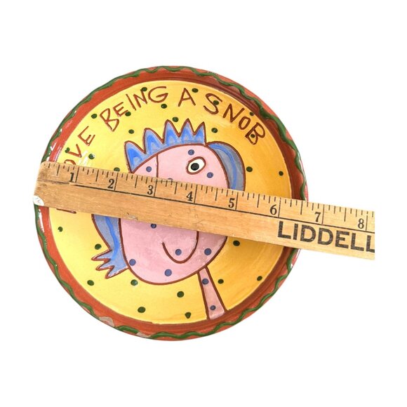 Hand-Painted Ceramic Plate "I Love Being A Snob" By Animalia Pritchett & Shelby - Picture 5 of 6